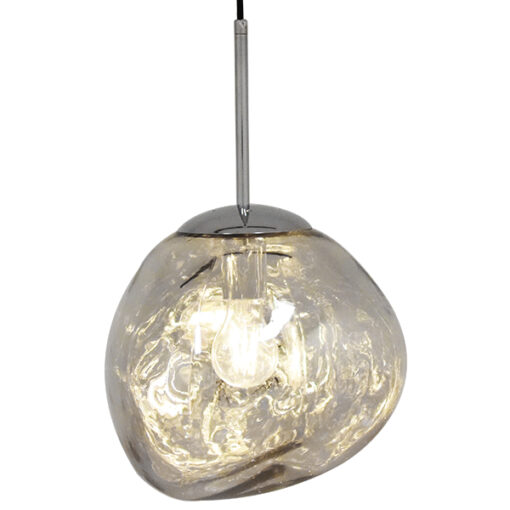 GloboStar® GLOBOSTAR® DIXAR 01460 Μοντέρνο Κρεμαστό Φωτιστικό Οροφής με Ντουί 1 x E27 AC 220-240V IP20 - Νίκελ Φιμέ - Μ28 x Π28 x Υ40cm