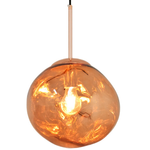 GloboStar® GLOBOSTAR® DIXAR 01461 Μοντέρνο Κρεμαστό Φωτιστικό Οροφής με Ντουί 1 x E27 AC 220-240V IP20 - Χάλκινο Φιμέ - Μ28 x Π28 x Υ40cm