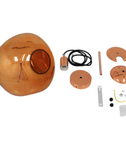 GLOBOSTAR® DIXAR 01461 Μοντέρνο Κρεμαστό Φωτιστικό Οροφής με Ντουί 1 x E27 AC 220-240V IP20 - Χάλκινο Φιμέ - Μ28 x Π28 x Υ40cm 13 01461 7