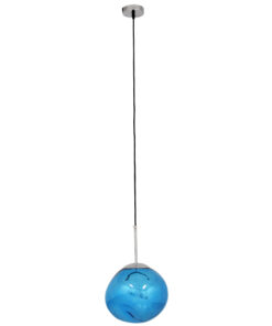 Alternative view of GLOBOSTAR® DIXAR 01463 Μοντέρνο Κρεμαστό Φωτιστικό Οροφής με Ντουί 1 x E27 AC 220-240V IP20 - Μπλε & Ασημί - Μ28 x Π28 x Υ40cm