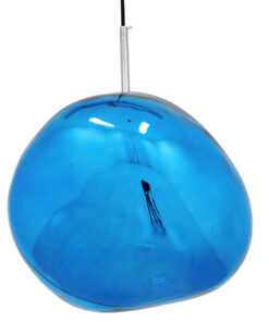 GLOBOSTAR® DIXAR 01463 Μοντέρνο Κρεμαστό Φωτιστικό Οροφής με Ντουί 1 x E27 AC 220-240V IP20 - Μπλε & Ασημί - Μ28 x Π28 x Υ40cm 11 01463 5