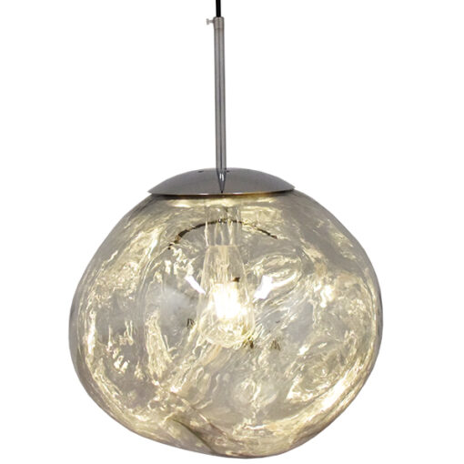 GloboStar® GLOBOSTAR® DIXAR 01464 Μοντέρνο Κρεμαστό Φωτιστικό Οροφής με Ντουί 1 x E27 AC 220-240V IP20 - Γκρι & Ασημί - Μ36 x Π36 x Υ45cm