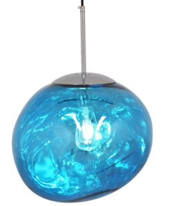 GloboStar® GLOBOSTAR® DIXAR 01467 Μοντέρνο Κρεμαστό Φωτιστικό Οροφής με Ντουί 1 x E27 AC 220-240V IP20 - Μπλε & Ασημί - Μ36 x Π36 x Υ45cm