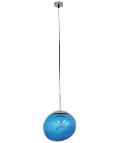 Alternative view of GLOBOSTAR® DIXAR 01467 Μοντέρνο Κρεμαστό Φωτιστικό Οροφής με Ντουί 1 x E27 AC 220-240V IP20 - Μπλε & Ασημί - Μ36 x Π36 x Υ45cm