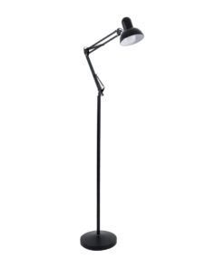 GloboStar® GLOBOSTAR® AUDREY 01468 Vintage Επιδαπέδιο Φωτιστικό με Ντουί 1 x E27 AC 220-240V IP20 - Μαύρο - Μ15 x Π15 x Υ190cm