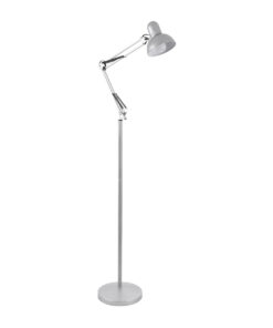 GloboStar® GLOBOSTAR® AUDREY 01469 Vintage Επιδαπέδιο Φωτιστικό με Ντουί 1 x E27 AC 220-240V IP20 - Ασημί - Μ15 x Π15 x Υ190cm