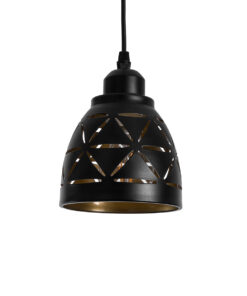 GloboStar® GLOBOSTAR® COOLIE 01475 Μοντέρνο Κρεμαστό Φωτιστικό Οροφής με Ντουί 1 x E27 AC 220-240V IP20 - Μαύρο & Χρυσό - Μ13 x Π13 x Υ14cm