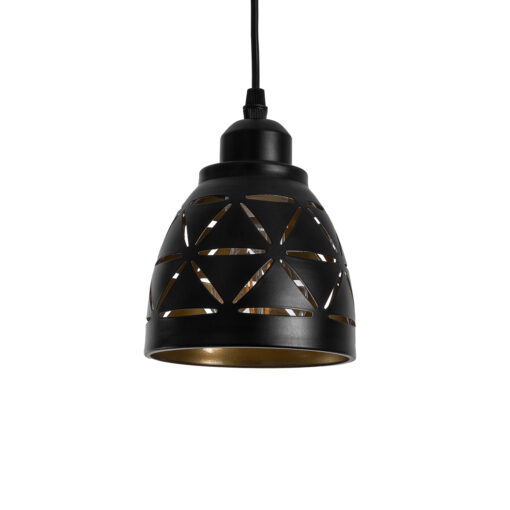 GloboStar® GLOBOSTAR® COOLIE 01475 Μοντέρνο Κρεμαστό Φωτιστικό Οροφής με Ντουί 1 x E27 AC 220-240V IP20 - Μαύρο & Χρυσό - Μ13 x Π13 x Υ14cm