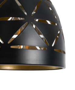 GLOBOSTAR® COOLIE 01475 Μοντέρνο Κρεμαστό Φωτιστικό Οροφής με Ντουί 1 x E27 AC 220-240V IP20 - Μαύρο & Χρυσό - Μ13 x Π13 x Υ14cm 17 01475 8