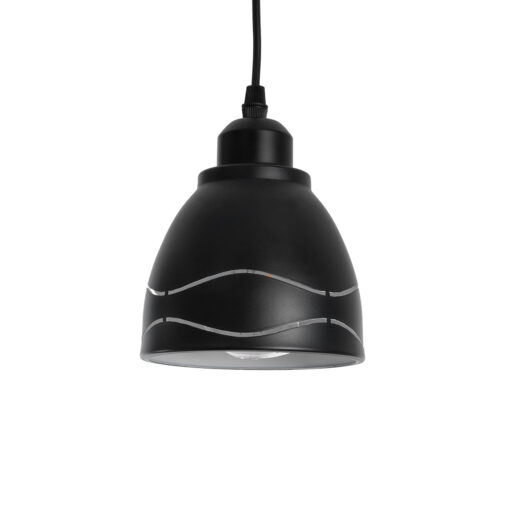 GloboStar® GLOBOSTAR® COOLIE 01477 Μοντέρνο Κρεμαστό Φωτιστικό Οροφής με Ντουί 1 x E27 AC 220-240V IP20 - Μαύρο & Ασημί - Μ12.5 x Π12.5 x Υ11.5cm