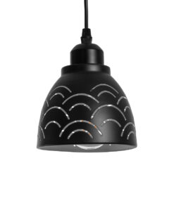 GloboStar® GLOBOSTAR® COOLIE 01482 Μοντέρνο Κρεμαστό Φωτιστικό Οροφής με Ντουί 1 x E27 AC 220-240V IP20 - Μαύρο & Ασημί - Μ12.5 x Π12.5 x Υ11.5cm