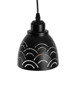 GLOBOSTAR® COOLIE 01482 Μοντέρνο Κρεμαστό Φωτιστικό Οροφής με Ντουί 1 x E27 AC 220-240V IP20 - Μαύρο & Ασημί - Μ12.5 x Π12.5 x Υ11.5cm 16 01482 7