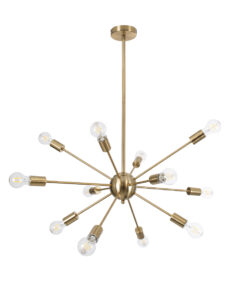 GloboStar® GLOBOSTAR® MILANO 01485 Μοντέρνο Κρεμαστό Φωτιστικό Οροφής με Ντουί 12 x E27 AC 220-240V IP20 - Χρυσό - Μ80 x Π80 x Υ80cm