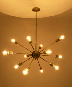 Alternative view of GLOBOSTAR® MILANO 01485 Μοντέρνο Κρεμαστό Φωτιστικό Οροφής με Ντουί 12 x E27 AC 220-240V IP20 - Χρυσό - Μ80 x Π80 x Υ80cm