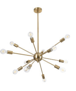 GLOBOSTAR® MILANO 01485 Μοντέρνο Κρεμαστό Φωτιστικό Οροφής με Ντουί 12 x E27 AC 220-240V IP20 - Χρυσό - Μ80 x Π80 x Υ80cm 13 01485 4