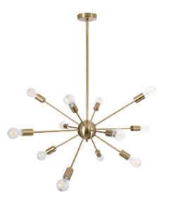 GLOBOSTAR® MILANO 01485 Μοντέρνο Κρεμαστό Φωτιστικό Οροφής με Ντουί 12 x E27 AC 220-240V IP20 - Χρυσό - Μ80 x Π80 x Υ80cm 14 01485 5