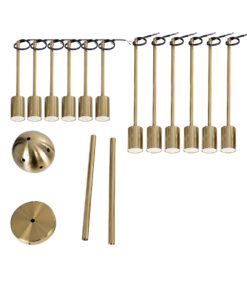 GLOBOSTAR® MILANO 01485 Μοντέρνο Κρεμαστό Φωτιστικό Οροφής με Ντουί 12 x E27 AC 220-240V IP20 - Χρυσό - Μ80 x Π80 x Υ80cm 18 01485 9