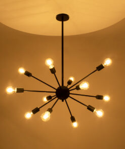 GLOBOSTAR® MILANO 01486 Μοντέρνο Κρεμαστό Φωτιστικό Οροφής με Ντουί 12 x E27 AC 220-240V IP20 - Μαύρο - Μ80 x Π80 x Υ80cm 10 01486 3