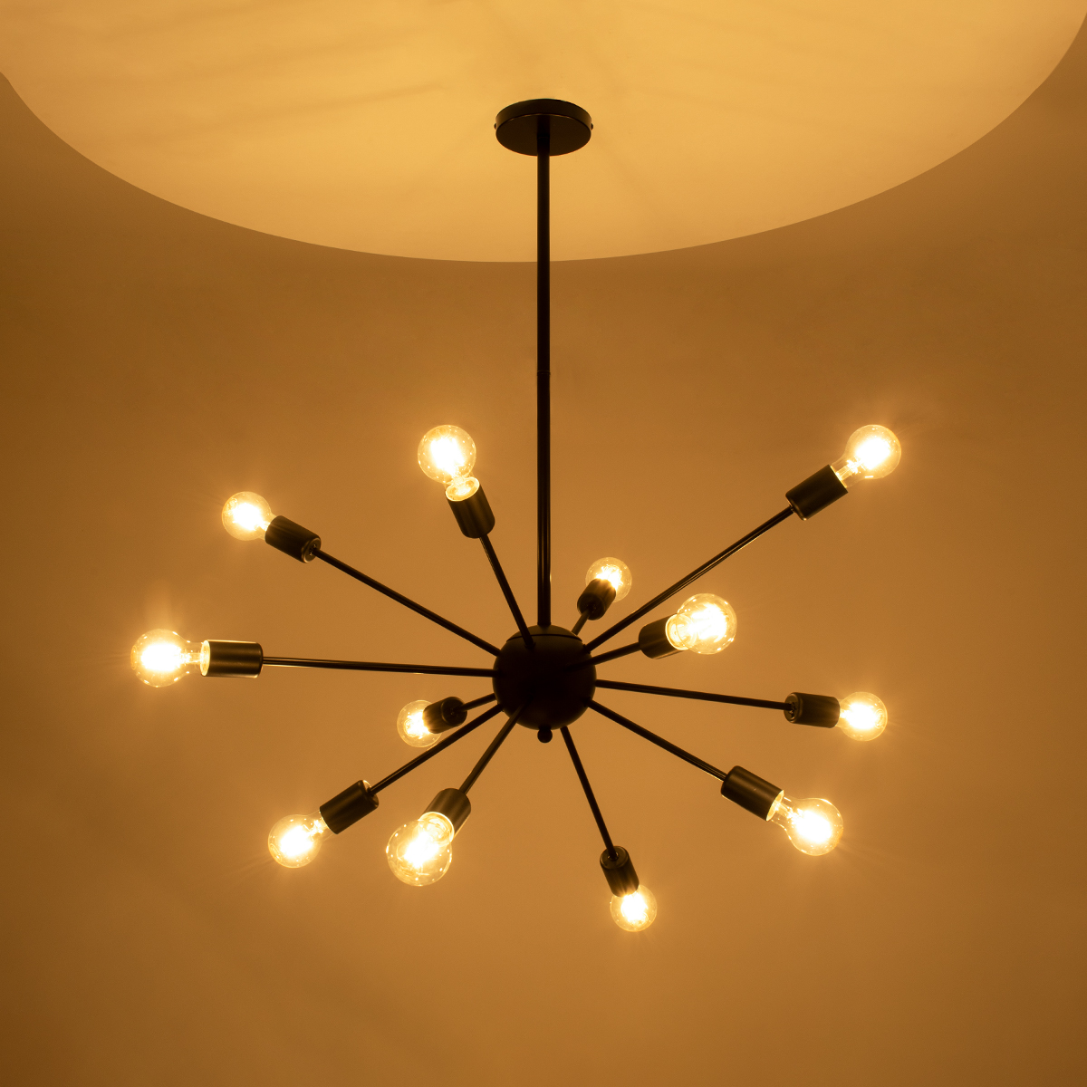 GLOBOSTAR® MILANO 01486 Μοντέρνο Κρεμαστό Φωτιστικό Οροφής με Ντουί 12 x E27 AC 220-240V IP20 - Μαύρο - Μ80 x Π80 x Υ80cm 4 GLOBOSTAR® MILANO 01486 Μοντέρνο Κρεμαστό Φωτιστικό Οροφής με Ντουί 12 x E27 AC 220-240V IP20 - Μαύρο - Μ80 x Π80 x Υ80cm - Image 2