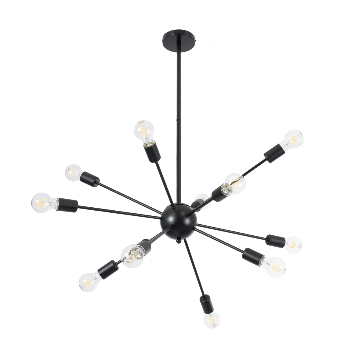 GLOBOSTAR® MILANO 01486 Μοντέρνο Κρεμαστό Φωτιστικό Οροφής με Ντουί 12 x E27 AC 220-240V IP20 - Μαύρο - Μ80 x Π80 x Υ80cm 5 GLOBOSTAR® MILANO 01486 Μοντέρνο Κρεμαστό Φωτιστικό Οροφής με Ντουί 12 x E27 AC 220-240V IP20 - Μαύρο - Μ80 x Π80 x Υ80cm - Image 3