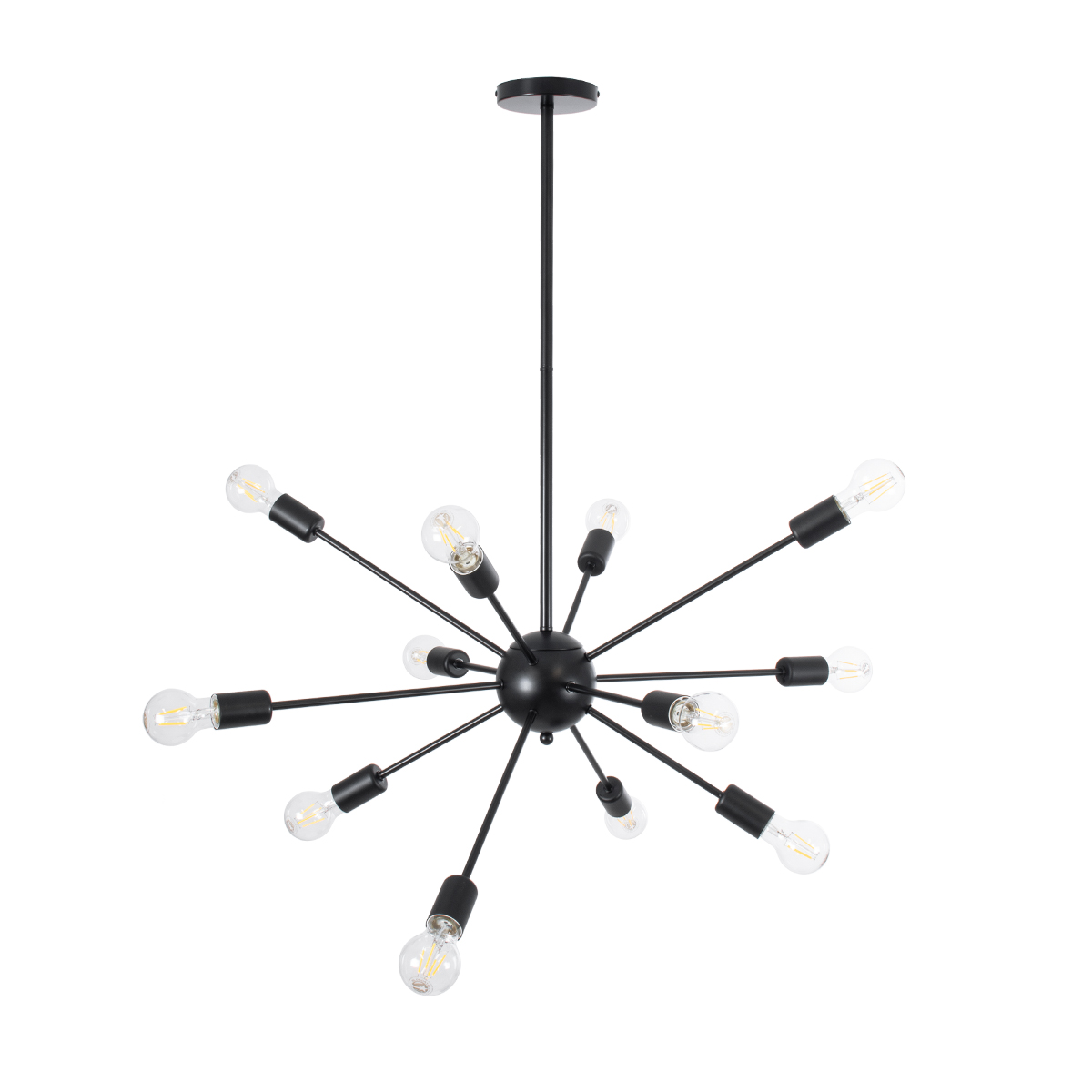 GLOBOSTAR® MILANO 01486 Μοντέρνο Κρεμαστό Φωτιστικό Οροφής με Ντουί 12 x E27 AC 220-240V IP20 - Μαύρο - Μ80 x Π80 x Υ80cm 6 GLOBOSTAR® MILANO 01486 Μοντέρνο Κρεμαστό Φωτιστικό Οροφής με Ντουί 12 x E27 AC 220-240V IP20 - Μαύρο - Μ80 x Π80 x Υ80cm - Image 4