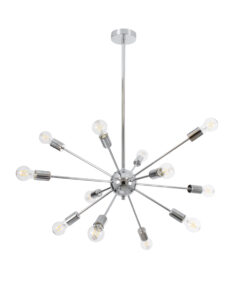 GloboStar® GLOBOSTAR® MILANO 01487 Μοντέρνο Κρεμαστό Φωτιστικό Οροφής με Ντουί 12 x E27 AC 220-240V IP20 - Ασημί - Μ80 x Π80 x Υ80cm