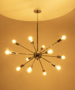 Alternative view of GLOBOSTAR® MILANO 01487 Μοντέρνο Κρεμαστό Φωτιστικό Οροφής με Ντουί 12 x E27 AC 220-240V IP20 - Ασημί - Μ80 x Π80 x Υ80cm