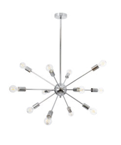 GLOBOSTAR® MILANO 01487 Μοντέρνο Κρεμαστό Φωτιστικό Οροφής με Ντουί 12 x E27 AC 220-240V IP20 - Ασημί - Μ80 x Π80 x Υ80cm 13 01487 5