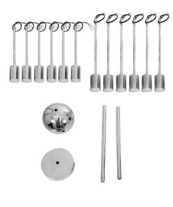 GLOBOSTAR® MILANO 01487 Μοντέρνο Κρεμαστό Φωτιστικό Οροφής με Ντουί 12 x E27 AC 220-240V IP20 - Ασημί - Μ80 x Π80 x Υ80cm 16 01487 8