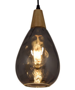 GloboStar® GLOBOSTAR® NOAH 01489 Μοντέρνο Κρεμαστό Φωτιστικό Οροφής με Ντουί 1 x E27 AC 220-240V IP20 - Γκρι & Μπεζ - Μ16 x Π16 x Υ30cm