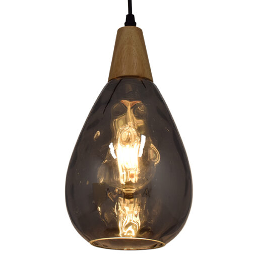 GloboStar® GLOBOSTAR® NOAH 01489 Μοντέρνο Κρεμαστό Φωτιστικό Οροφής με Ντουί 1 x E27 AC 220-240V IP20 - Γκρι & Μπεζ - Μ16 x Π16 x Υ30cm