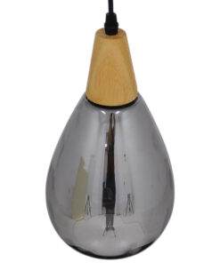 GLOBOSTAR® NOAH 01489 Μοντέρνο Κρεμαστό Φωτιστικό Οροφής με Ντουί 1 x E27 AC 220-240V IP20 - Γκρι & Μπεζ - Μ16 x Π16 x Υ30cm 10 01489 4