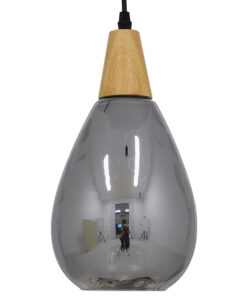 GLOBOSTAR® NOAH 01489 Μοντέρνο Κρεμαστό Φωτιστικό Οροφής με Ντουί 1 x E27 AC 220-240V IP20 - Γκρι & Μπεζ - Μ16 x Π16 x Υ30cm 11 01489 5