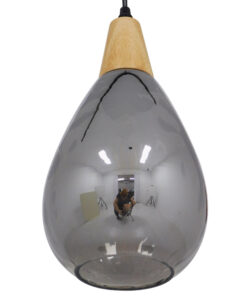 GLOBOSTAR® NOAH 01489 Μοντέρνο Κρεμαστό Φωτιστικό Οροφής με Ντουί 1 x E27 AC 220-240V IP20 - Γκρι & Μπεζ - Μ16 x Π16 x Υ30cm 12 01489 6