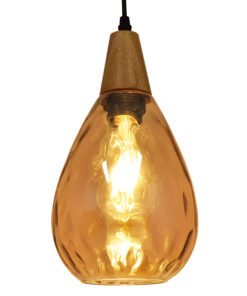 GloboStar® GLOBOSTAR® NOAH 01490 Μοντέρνο Κρεμαστό Φωτιστικό Οροφής με Ντουί 1 x E27 AC 220-240V IP20 - Μελί & Μπεζ - Μ16 x Π16 x Υ30cm