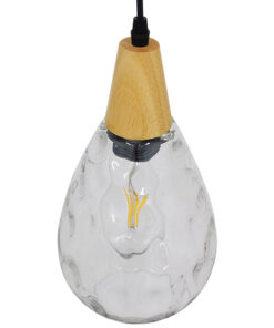 Alternative view of GLOBOSTAR® NOAH 01491 Μοντέρνο Κρεμαστό Φωτιστικό Οροφής με Ντουί 1 x E27 AC 220-240V IP20 - Διάφανο & Μπεζ - Μ16 x Π16 x Υ30cm