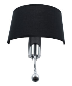 GLOBOSTAR® ELEGANT 01492 Μοντέρνο Φωτιστικό Τοίχου - Απλίκα Ξενοδοχείου Reading Light με Ντουί 1 x E27 LED 3W 360lm 36° AC 220-240V IP20 Θερμό Λευκό 2700K - Bridgelux COB Chip - Χρώμιο & Μαύρο - Μ26.5 x Π15 x Υ43cm - 2 Χρόνια Εγγύηση 14 01492 5