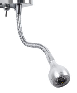 GloboStar® ELEGANT 01493 Μοντέρνο Επιτοίχιο Φωτιστικό Απλίκα με LED Βραχίονα Δίφωτο 1 x E27 IP20 Λευκό Ύφασμα με Ασημί Μέταλλο - Μ26.5 x Π15 x Υ43cm 17 01493 8