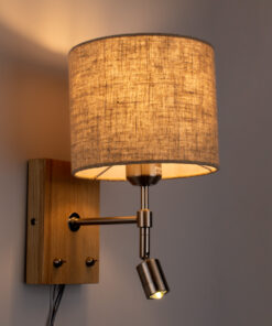 Alternative view of GLOBOSTAR® ELEGANT 01496 Μοντέρνο Φωτιστικό Τοίχου - Απλίκα Ξενοδοχείου Reading Light με Ντουί 1 x E27 LED 3W 360lm 36° AC 220-240V IP20 Θερμό Λευκό 2700K - Bridgelux COB Chip - Λευκό & Μπεζ - Μ18 x Π24 x Υ29cm - 2 Χρόνια Εγγύηση