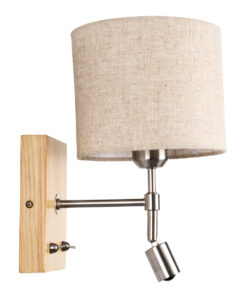 GLOBOSTAR® ELEGANT 01496 Μοντέρνο Φωτιστικό Τοίχου - Απλίκα Ξενοδοχείου Reading Light με Ντουί 1 x E27 LED 3W 360lm 36° AC 220-240V IP20 Θερμό Λευκό 2700K - Bridgelux COB Chip - Λευκό & Μπεζ - Μ18 x Π24 x Υ29cm - 2 Χρόνια Εγγύηση 12 01496 3