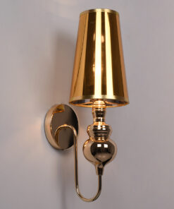 Alternative view of GloboStar® LAURA 01497 Μοντέρνο Επιτοίχιο Φωτιστικό Απλίκα Μονόφωτο 1 x E27 IP20 Χρυσό Μέταλλο - Μ21 x Π15 x Y48cm