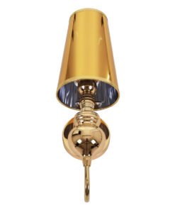 GloboStar® LAURA 01497 Μοντέρνο Επιτοίχιο Φωτιστικό Απλίκα Μονόφωτο 1 x E27 IP20 Χρυσό Μέταλλο - Μ21 x Π15 x Y48cm 10 01497 4