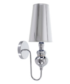 GloboStar® LAURA 01498 Μοντέρνο Επιτοίχιο Φωτιστικό Απλίκα Μονόφωτο 1 x E27 IP20 Ασημί Μέταλλο - Μ21 x Π15 x Y48cm 9 01498 3