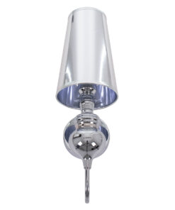 GloboStar® LAURA 01498 Μοντέρνο Επιτοίχιο Φωτιστικό Απλίκα Μονόφωτο 1 x E27 IP20 Ασημί Μέταλλο - Μ21 x Π15 x Y48cm 10 01498 4