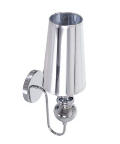 GloboStar® LAURA 01498 Μοντέρνο Επιτοίχιο Φωτιστικό Απλίκα Μονόφωτο 1 x E27 IP20 Ασημί Μέταλλο - Μ21 x Π15 x Y48cm 11 01498 5