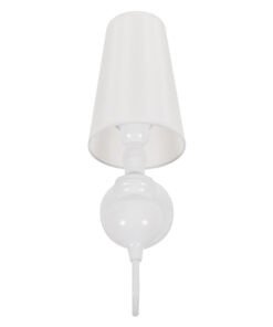 GloboStar® LAURA 01499 Μοντέρνο Επιτοίχιο Φωτιστικό Απλίκα Μονόφωτο 1 x E27 IP20 Λευκό Μέταλλο με Λευκό Ύφασμα - Μ21 x Π15 x Y48cm 10 01499 4