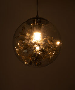 Alternative view of GLOBOSTAR® HARPER 01510 Μοντέρνο Κρεμαστό Φωτιστικό Οροφής με Ντουί 1 x E27 AC 220-240V IP20 - Διάφανο & Ασημί - Μ25 x Π25 x Υ30cm