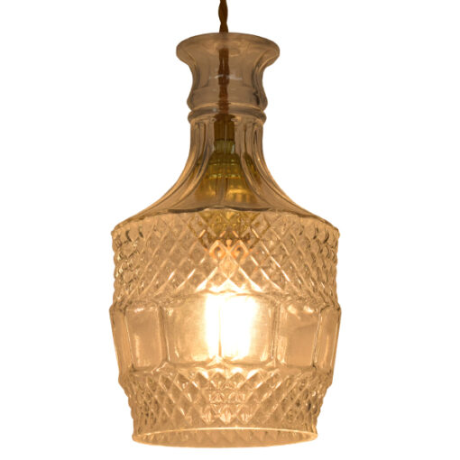GloboStar® GLOBOSTAR® WHISKEY 01513 Vintage Κρεμαστό Φωτιστικό Οροφής με Ντουί 1 x E27 AC 220-240V IP20 - Διάφανο - Μ13 x Π13 x Υ22cm