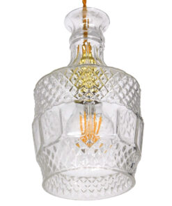 GLOBOSTAR® WHISKEY 01513 Vintage Κρεμαστό Φωτιστικό Οροφής με Ντουί 1 x E27 AC 220-240V IP20 - Διάφανο - Μ13 x Π13 x Υ22cm 12 01513 6