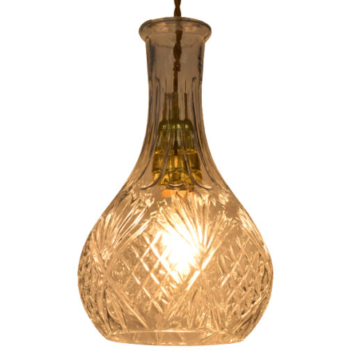 GloboStar® GLOBOSTAR® WHISKEY 01514 Vintage Κρεμαστό Φωτιστικό Οροφής με Ντουί 1 x E27 AC 220-240V IP20 - Διάφανο - Μ14 x Π14 x Υ23cm